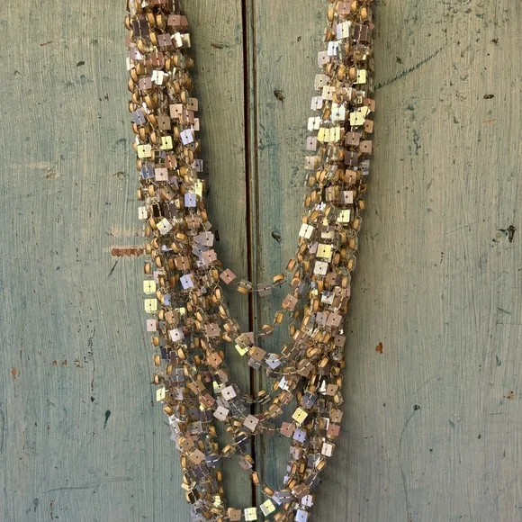 Multi-Layered Super Sparkly Sexy Silver Necklace - Picture 6 of 13